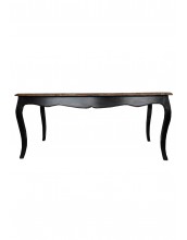 Louise Provincial Dining Table 180W - White or Black & wood top